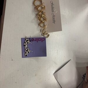 Chic Gold and Black Earrings Set